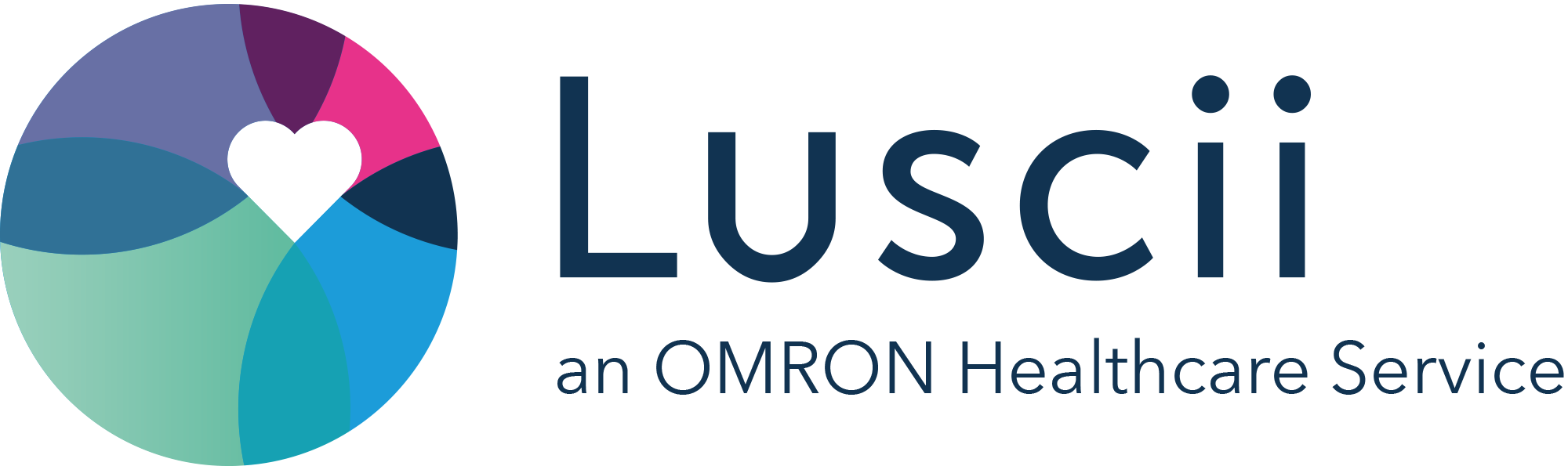 Logo of Luscii. An OMRON Healthcare Service